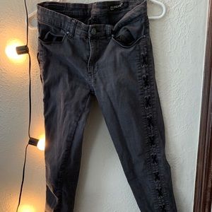 Laced dark gray jeans!